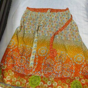 KARIZA ONE SIZE FITS ALL WRAP SKIRT BOHO GYPSY  L LINED